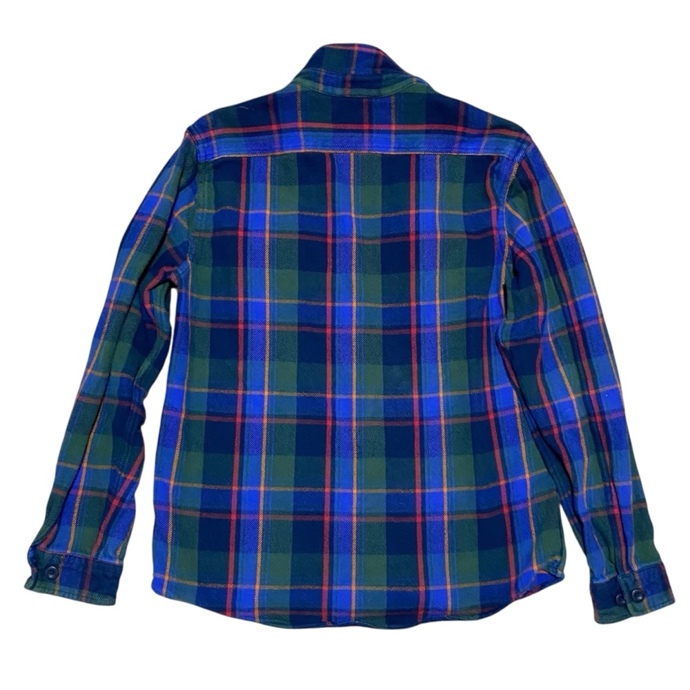 Express Flannel Plaid Pocket Button Up Long Sleeve Cotton Shirt Cabin Grunge - Picture 6 of 8